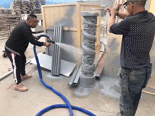 聚脲喷涂机施工道具雕塑硬化操作简单(图1) 聚脲喷涂机施工道具雕塑硬化操作简单